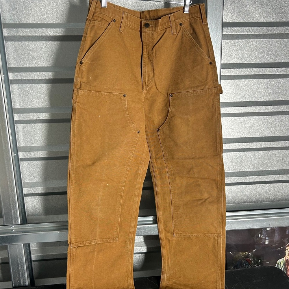 Carhartt Double Knee Work Pants Mens 34x32 Brown Duck Canvas Carpenter Utility